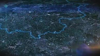蓝色科技城市企业光效地图辐射AE模板视频的预览图